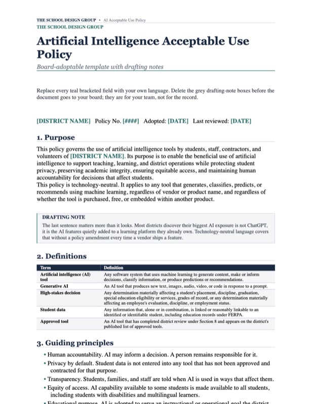 Acceptable use policy, first page